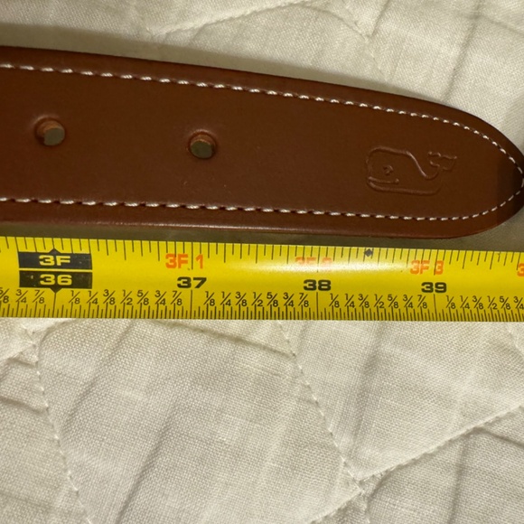 NWT - Vineyard Vines Men's Canvas Trim Leather Belt - size 36 - Picture 6 of 7